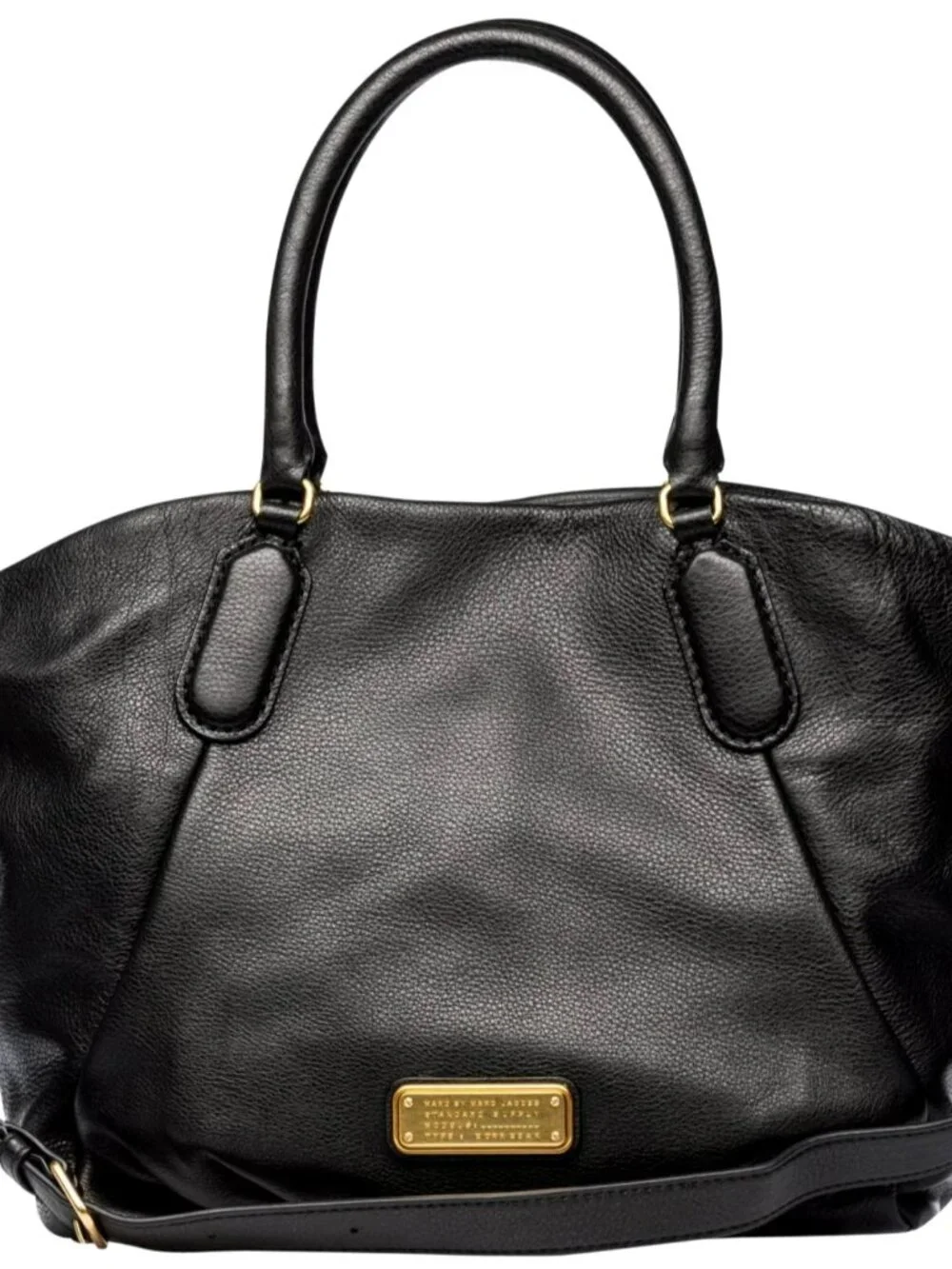 Authentic MARC by Marc Jacobs Classic Q-Franc Black Pebble Leather Shoulder Bag - Picture 1 of 11
